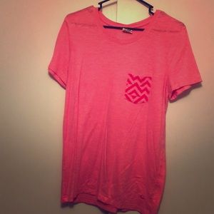 Victoria Secret PINK Pocket Tee- Pink w/ design